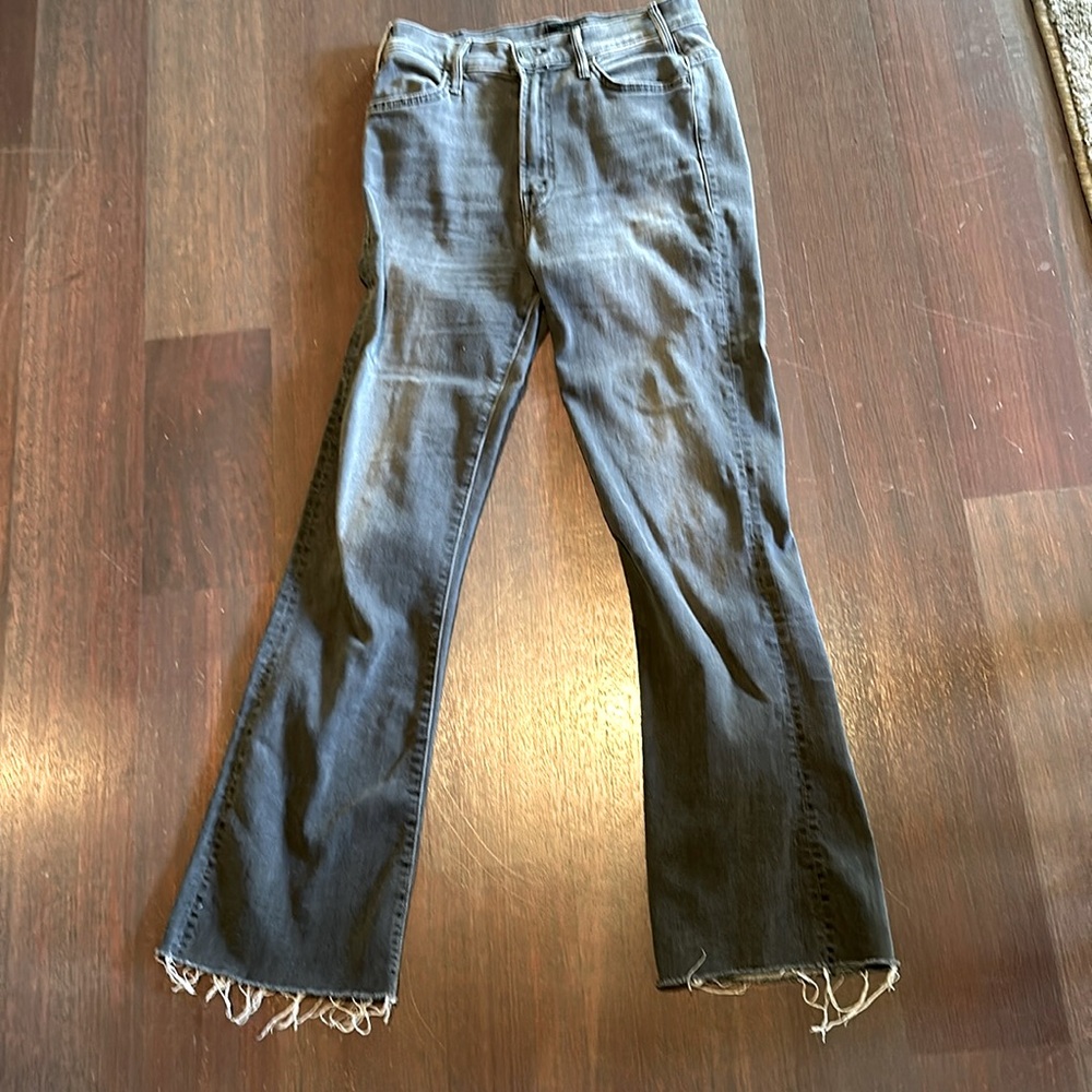 Mother Hustler Ankle  Fray 27 Faded Black